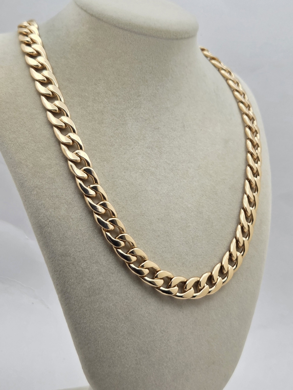 Gold Tone Chunky Cuban Curb Chain Necklace 21" Statement Chain